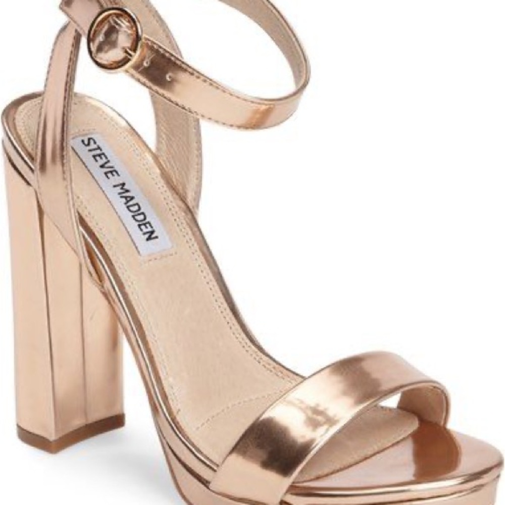 Steve Madden Addon Strappy Sandal In Rose Gold